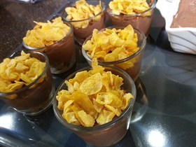 Dark Chocolate Mousse with Coffee Finger and Corn Flakes 黑巧克力慕斯