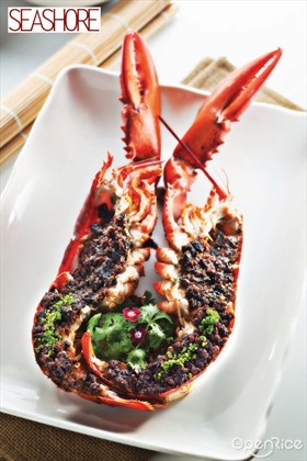 Steamed Boston Lobster with Black Garlic Recipe  黑蒜酱蒸波士顿龙虾食谱