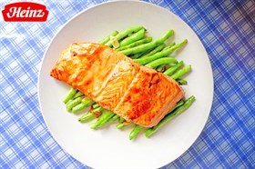 BBQ Glazed Salmon with Garlic Green Beans Recipe 蒜香青豆三文鱼食谱