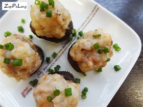 Stuffed mushroom with shrimp Recipe 虾仁酿香菇食谱