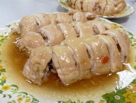 Steamed Drunken Chicken Roll Recipe 养生醉鸡卷食谱