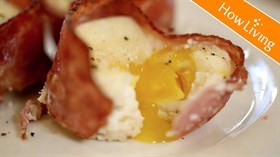 Bacon Baked Egg Recipe 培根焗水波蛋食谱