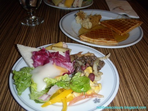 Appetizers and waffles 