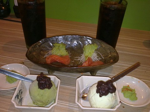 wasabi and green tea ice cream