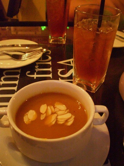 Aromatic Pumpkiun Soup with Almond Flakes