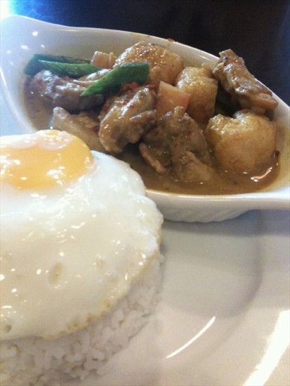 Nyonya Curry with Rice and Fried Egg