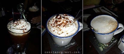 l – r: Cafe Mocha | RM 14; Caramel Latte | RM 14; Cappuccino | RM 12