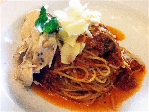 Traditional Tomato Pasta ($17.90) with Additional Grill Chicken ($7.90)