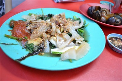 Squids with kangkung