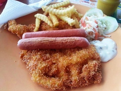 Chicken Maryland without banana fritters