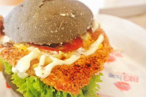 Charcoal Crispy Fish Burger with Classic Fries