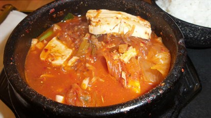 Seafood kimchi with glass noodles