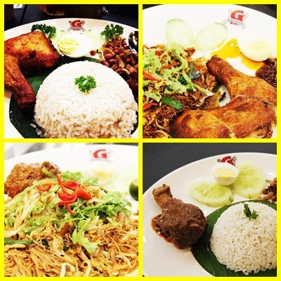 Nasi Lemak & Mee Siam with Fried Chicken Whole Leg and Nasi Lemak & Mee Siam with Rendang Chicken