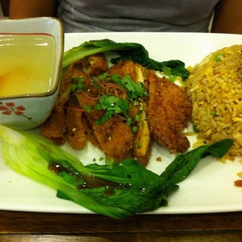 Deep Fried Chicken Chop with Fried Rice