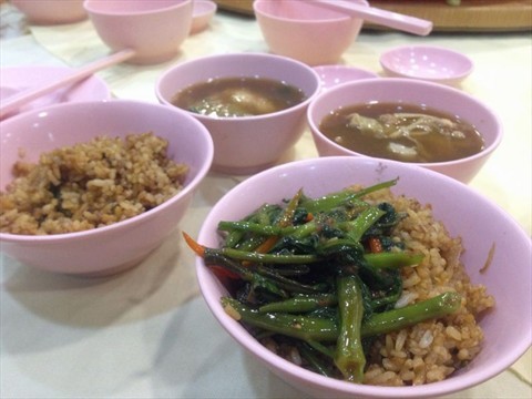 Yard-long Bean Rice and Kangkong.