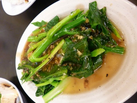 Kailan cooked to perfection with garlic and oyster sauce