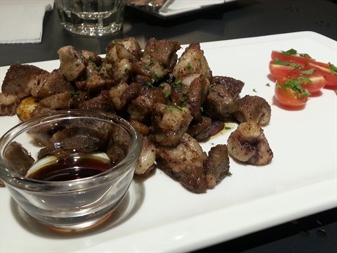 Love the balsamic vinegar combination alongside with the lamb chunk and sauteed eggplant