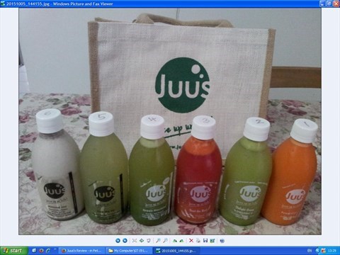 The 6 bottles of fruits and vegetables juices