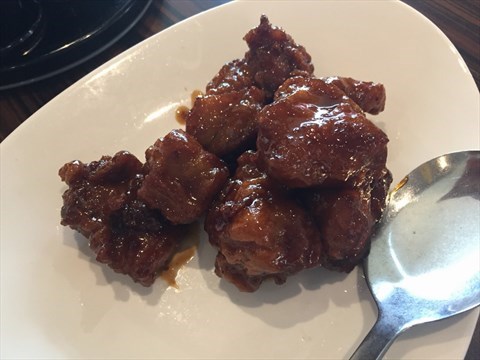 Stir-fried Baby Pork Ribs Glazed with Zhenjiang Black Vinegar 镇江烤肋骨