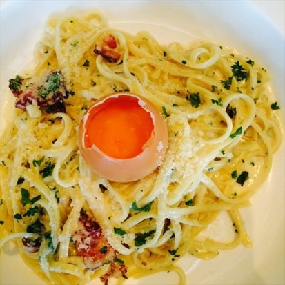 Another 90 degree shot view of the Carbonara